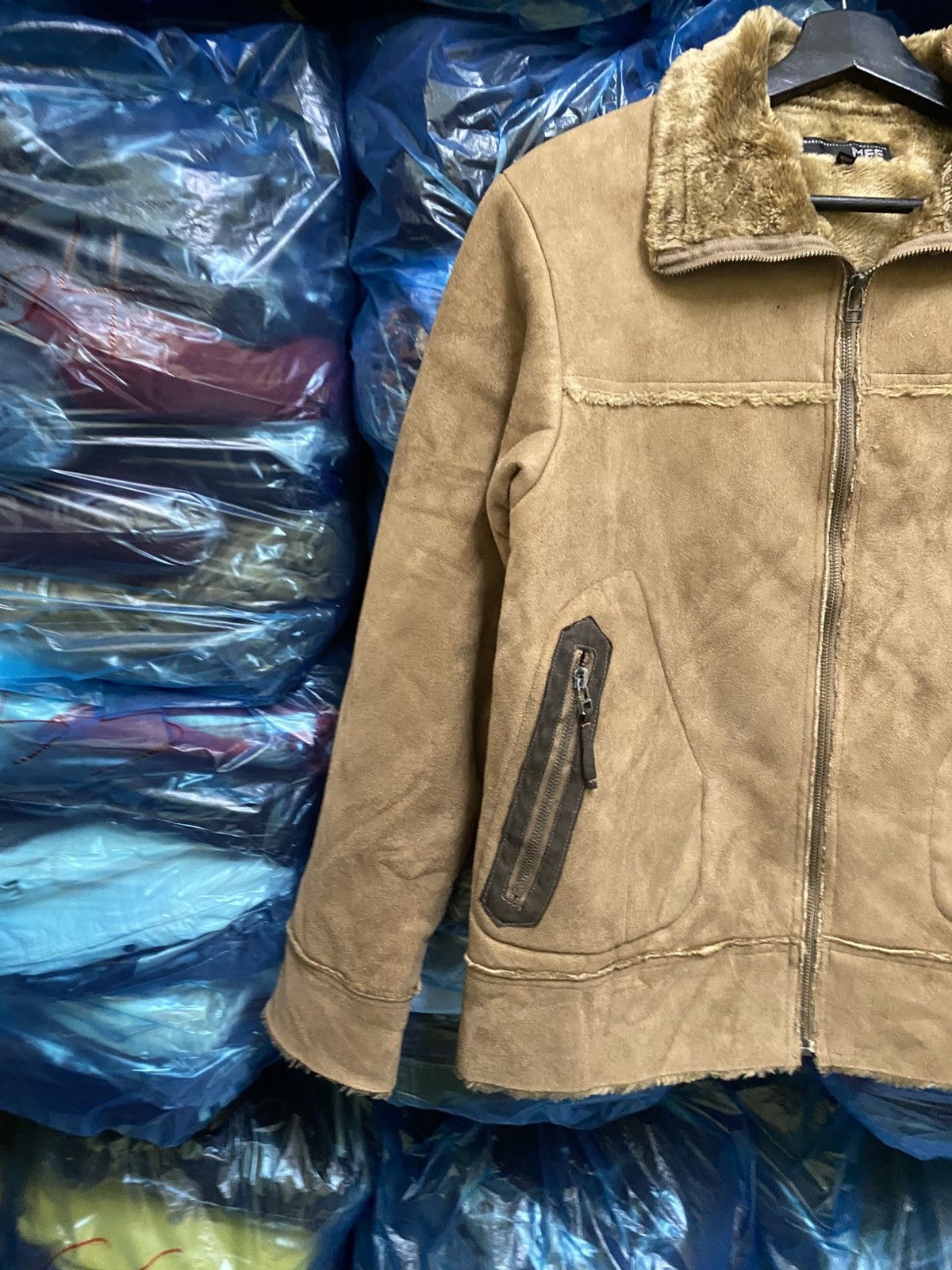 Japanese Brand Vintage MFE Faux Shearling Jacket - Men’s Tan Winter Size US S / EU 44-46 / 1 - 7 Thumbnail