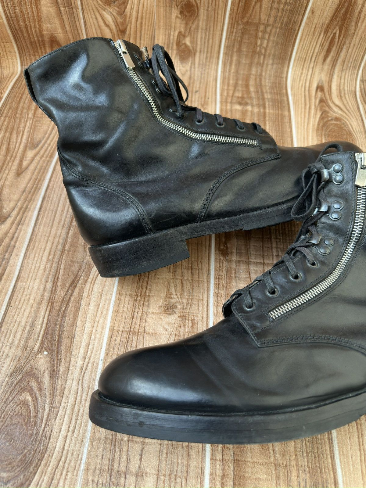 Barneys New York × Officine Creative Officine Creative x Barneys New York Black ZipUp Combat Boot Size US 11 / EU 44 - 11 Thumbnail