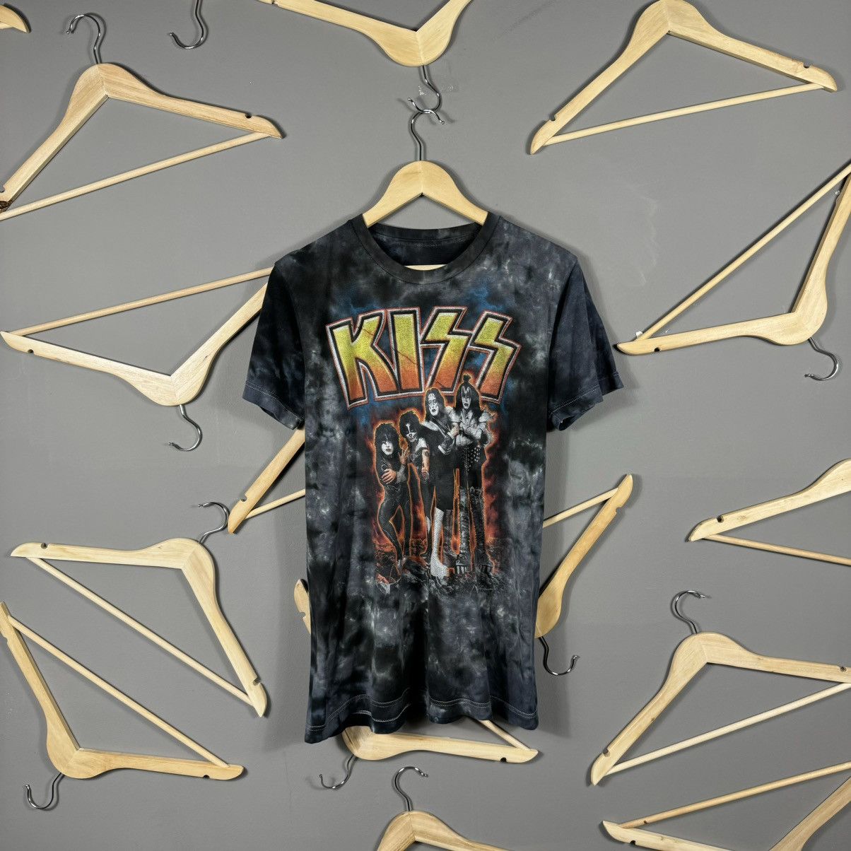 Band Tees × KISS Kiss Liquid Blue Rare Tie-Dye T-shirt Size US M / EU 48-50 / 2 - 1 Thumbnail