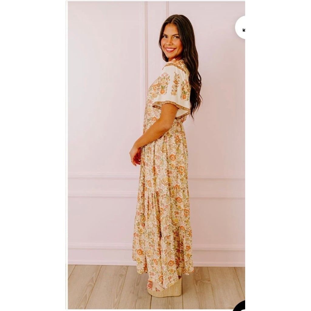 Other In Loom Boho Floral Midi Dress Cottage Core Dress Prarie Soh Size S / US 4 / IT 40 - 4 Thumbnail
