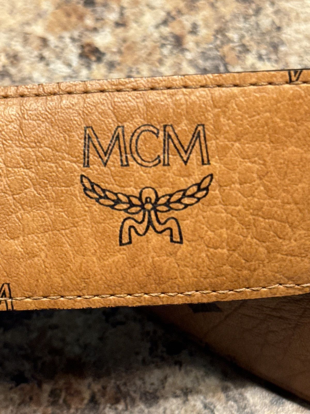 MCM MCM Visetos Monogram Belt w/ Gold M Buckle Size 38 - 9 Thumbnail