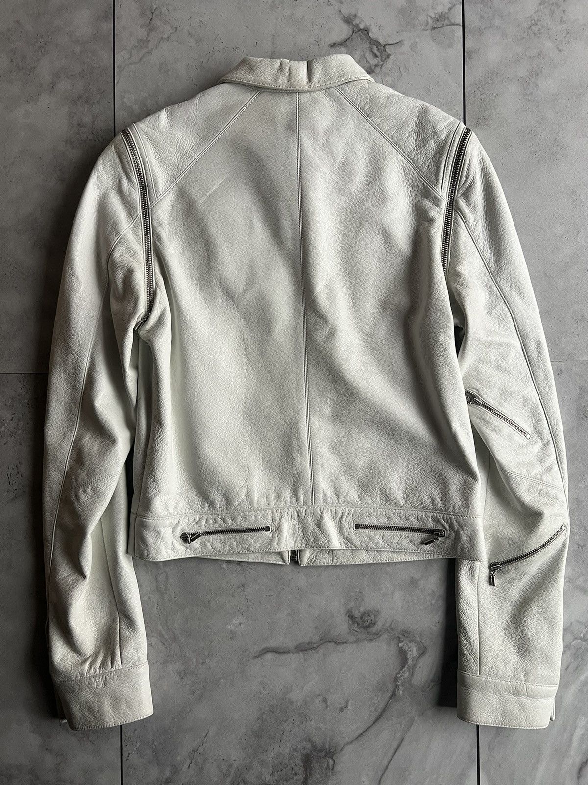 Versace 2000’s Versache Leather Moto Zipper Jacket Size US XS / EU 42 / 0 - 6 Thumbnail