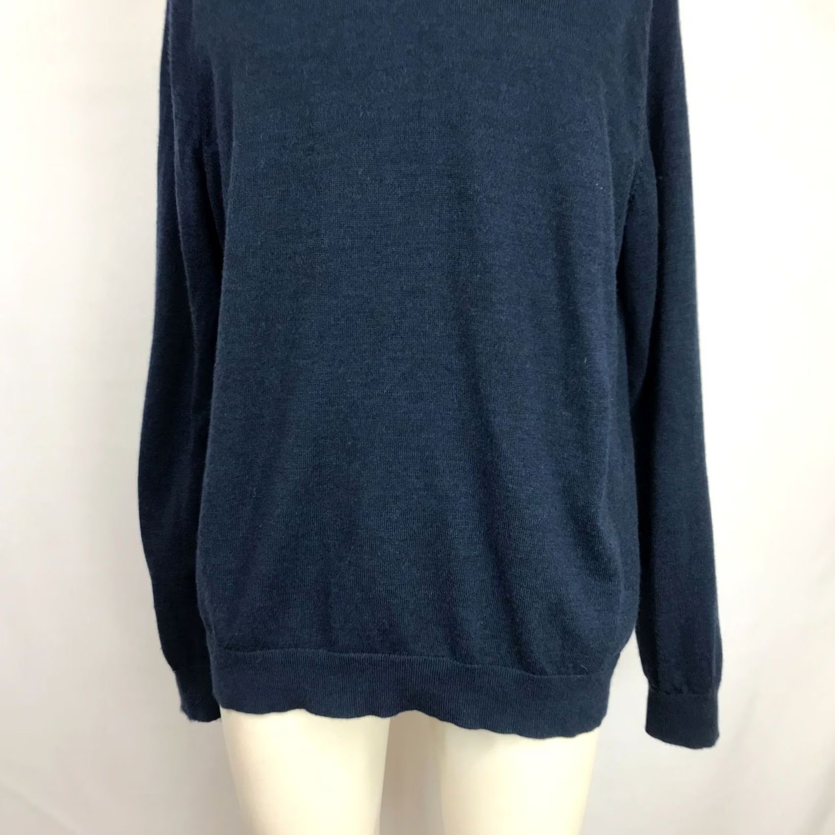 Calvin Klein CALVIN KLEIN Sweater XL NAVY Long Sleeve V Neck Mens Size US XL / EU 56 / 4 - 3 Thumbnail