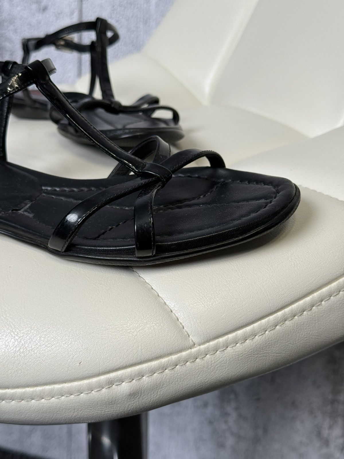 Prada Prada Linea Rossa Sandals Patent Leather T Strap Flat Shoes Size US 6 / IT 36 - 10 Thumbnail