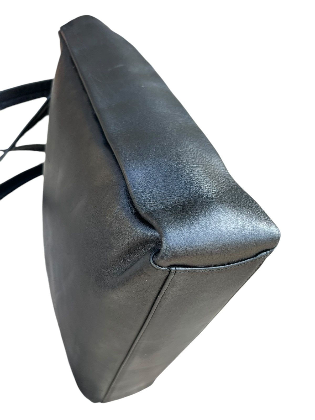 Leather × Moschino Vintage MOSCHINO Patina Black Leather Tote Bag Size ONE SIZE - 14 Thumbnail