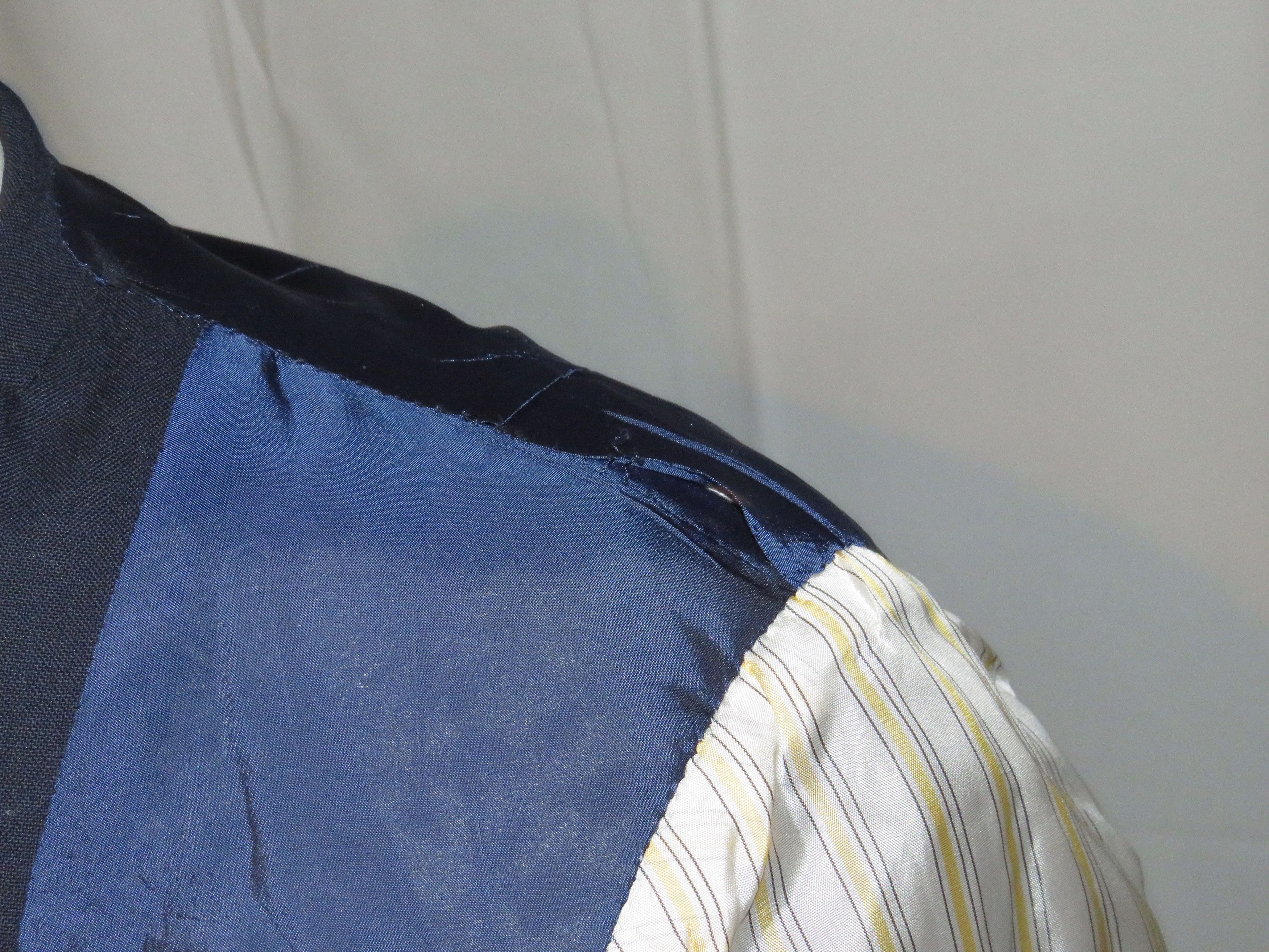 Orazio Luciano Bespoke Navy Barathea Hopsack Two Button Sport Coat 36 Size 36R - 12 Thumbnail