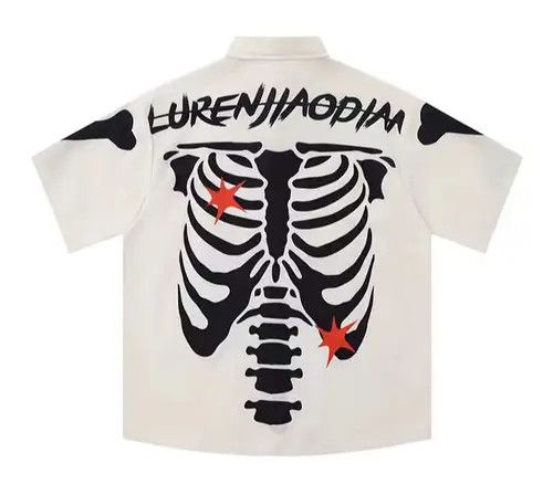 Japanese Brand Kusuno x Ezawa Vintage Hip Hop Skull Shirt Size US M / EU 48-50 / 2 - 6 Thumbnail