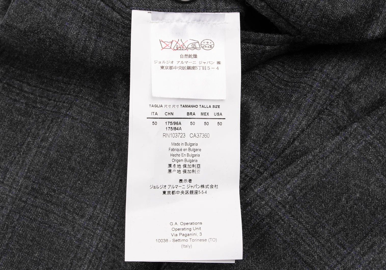 Armani Collezioni Wool Glen Check Double-Hem Pants in Charcoal Navy Size US 26 / EU 42 - 14 Thumbnail