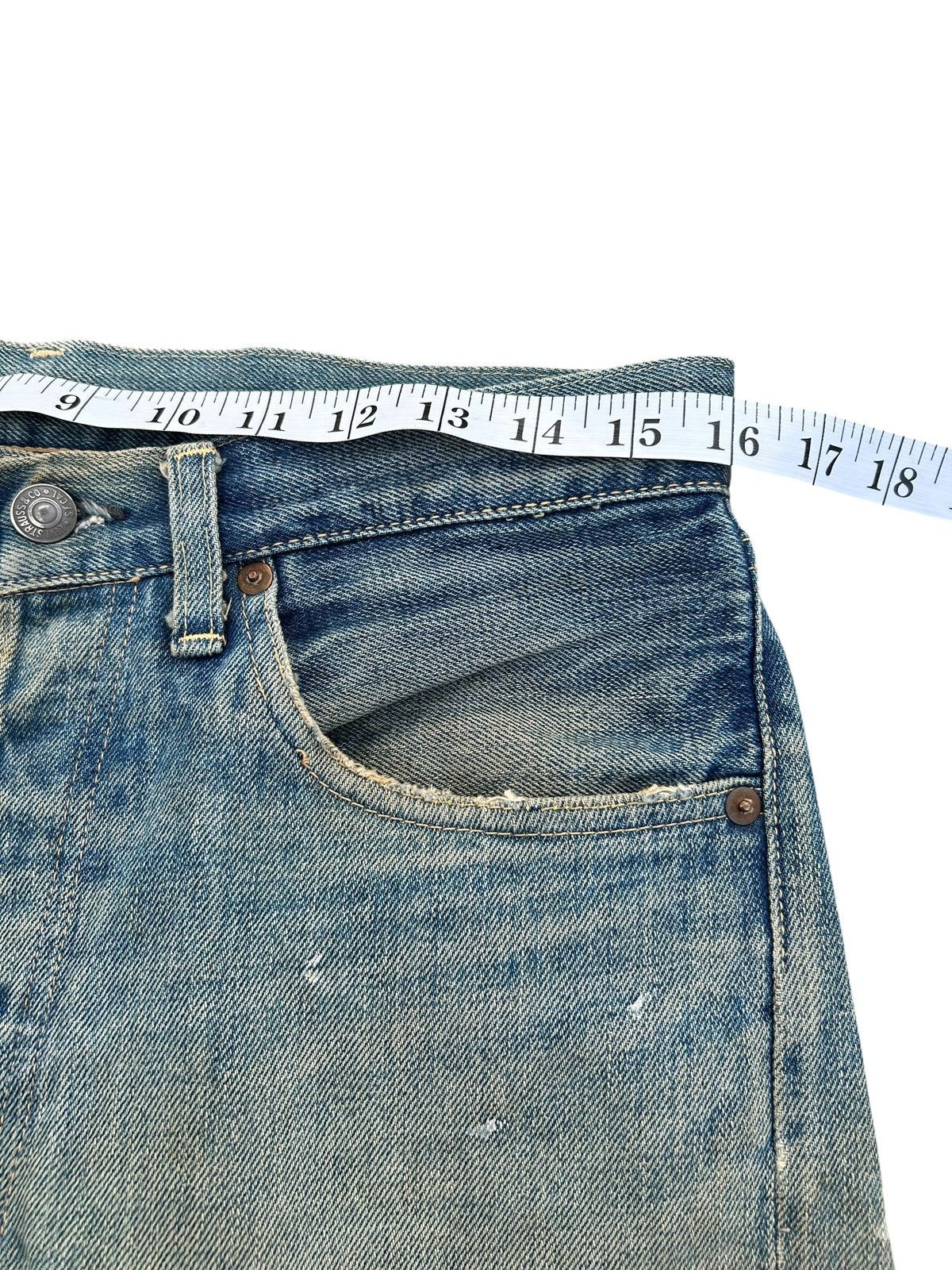 Kapital Vintage Levis Big E Selvedge Distressed Denim Jeans Size US 32 / EU 48 - 20 Thumbnail
