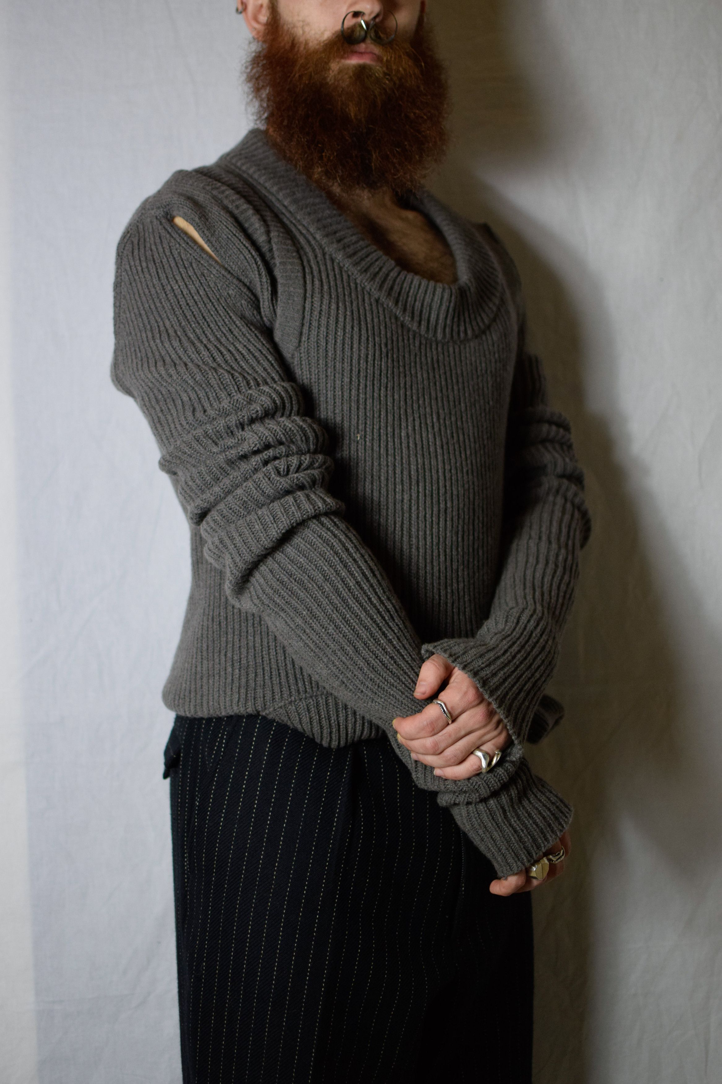 Rick Owens Rick Owens AW21 Banana Sweater - RR02A5608-WSBR Size US L / EU 52-54 / 3 - 5 Thumbnail