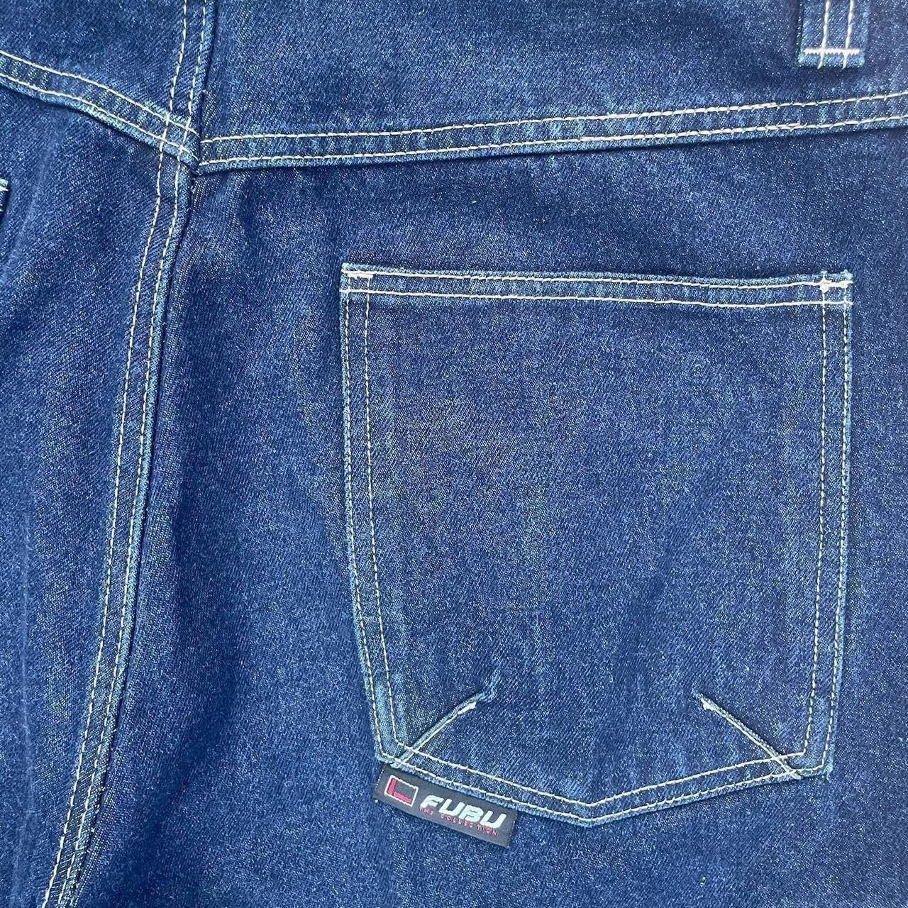 Fubu × Vintage 90s Fubu Navy blue vintage baggy cargo jeans 36x34 Size US 36 / EU 52 - 6 Thumbnail