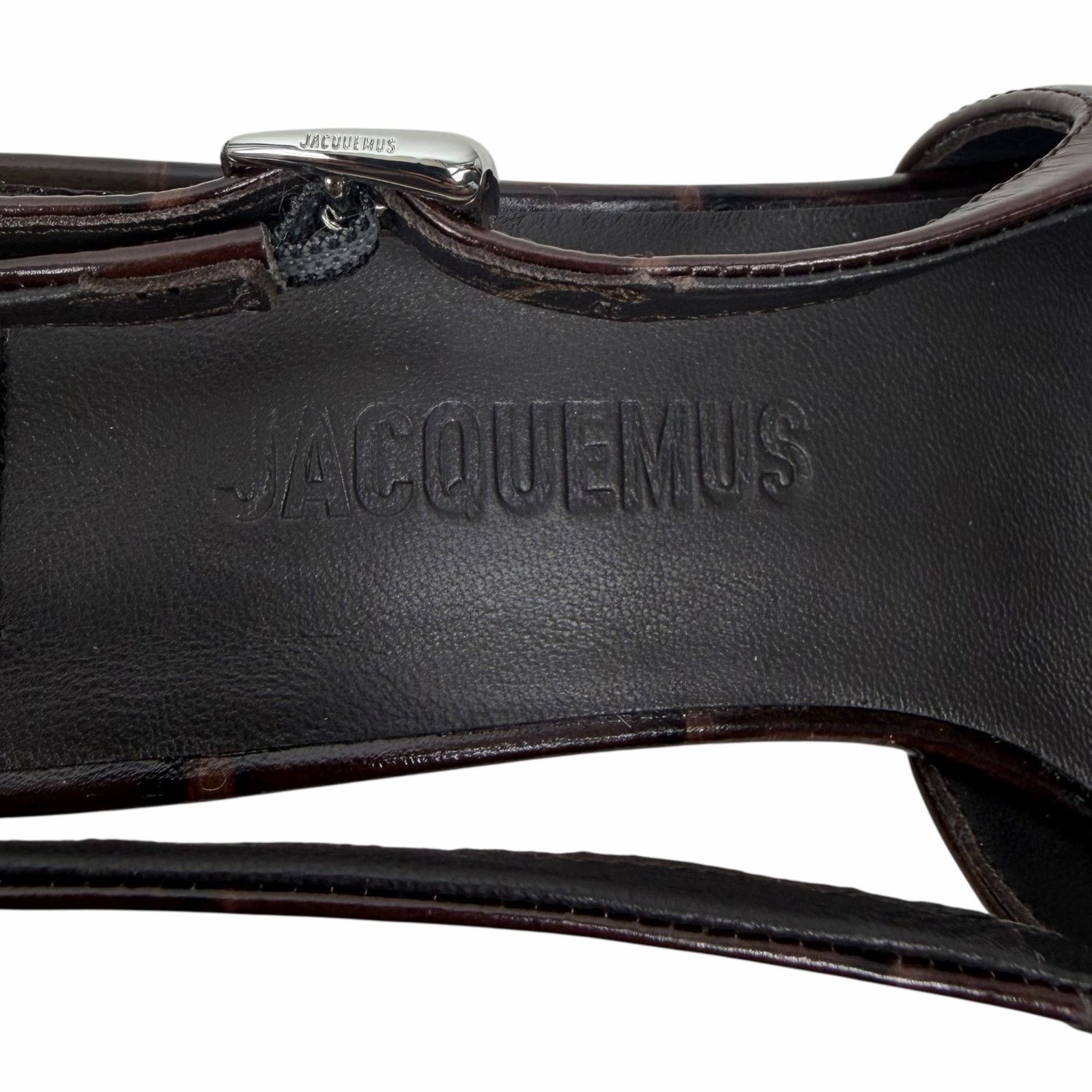Jacquemus Jacquemus Les Duelo Slingback Pump Croc Emboss Brown 38 Size US 7.5 / IT 37.5 - 14 Thumbnail