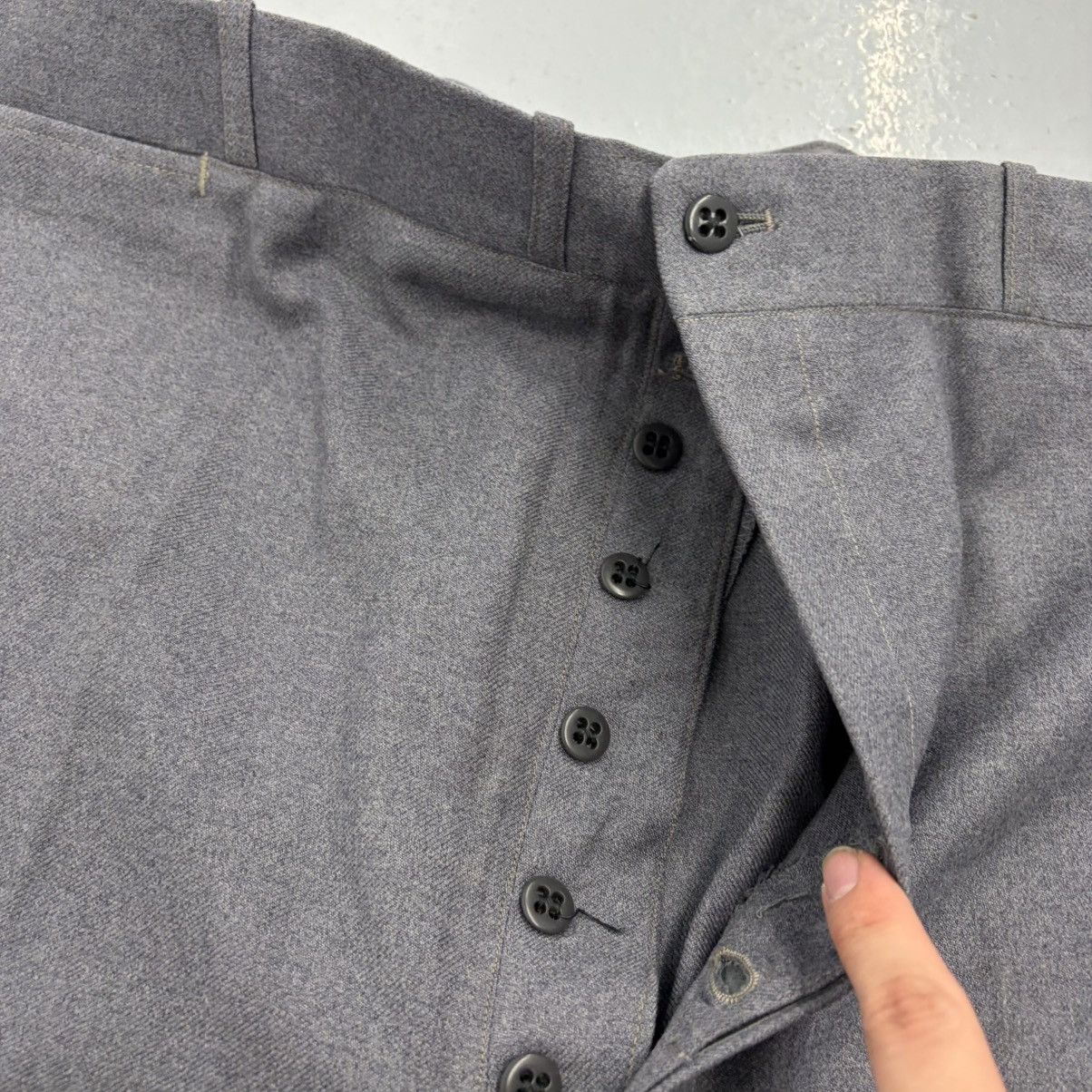 Other NOS Vintage 50s Grey Wool Buttonfly Wide Leg Trousers 38x26 Size US 38 / EU 54 - 2 Thumbnail