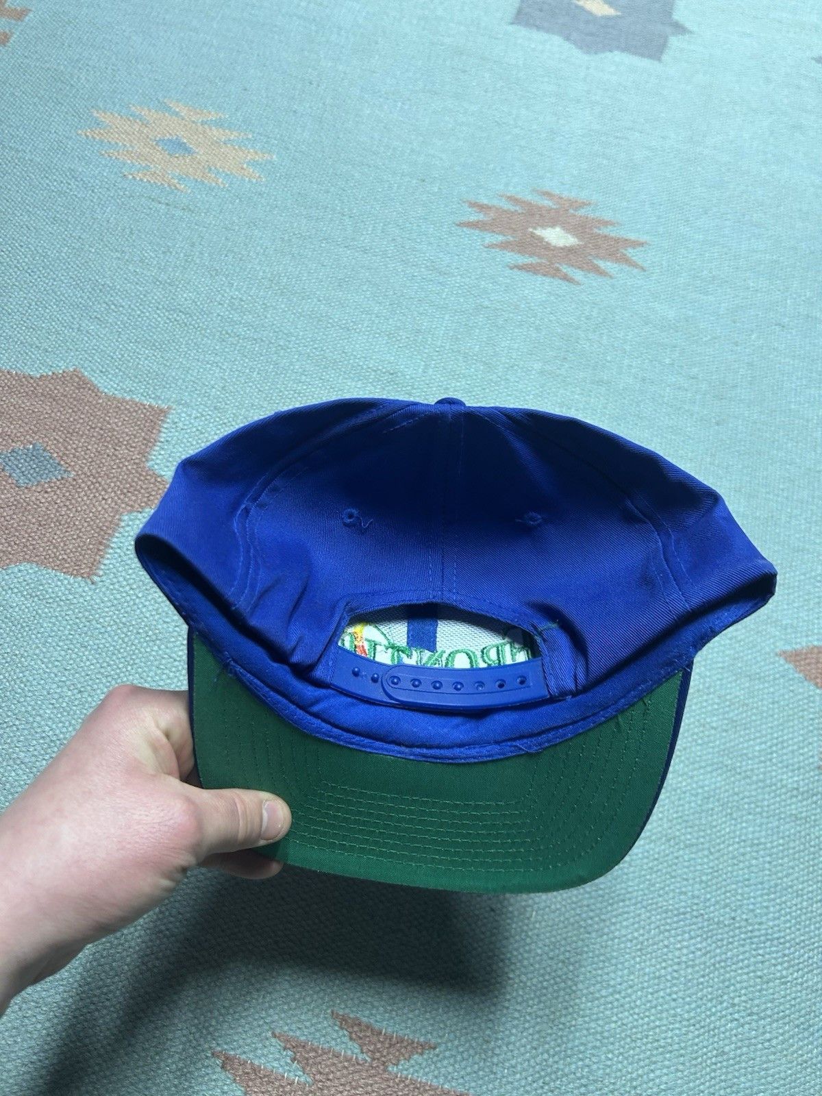 Vintage Vtg SnapBack hat frontier herbicide farm feed rainbow logo Size ONE SIZE - 4 Thumbnail