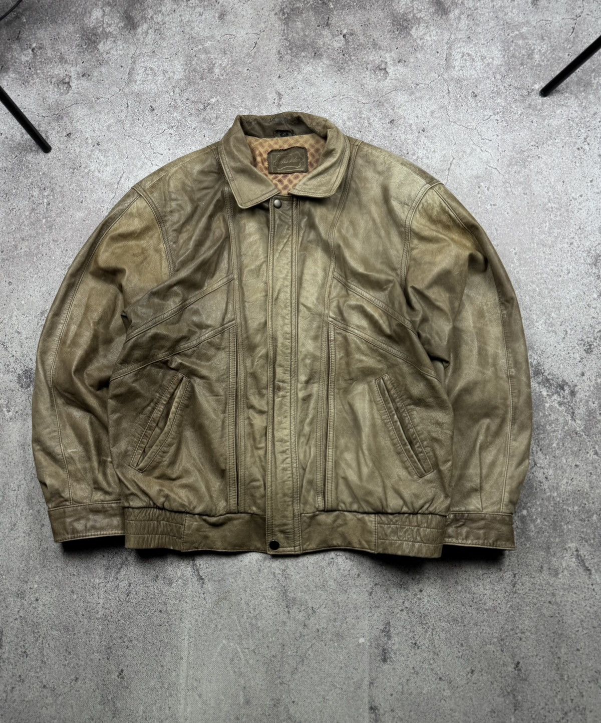 Japanese Brand Vintage Kapital Style Faded Distressed Bomber Leather Jacket Size US M / EU 48-50 / 2 - 2 Thumbnail