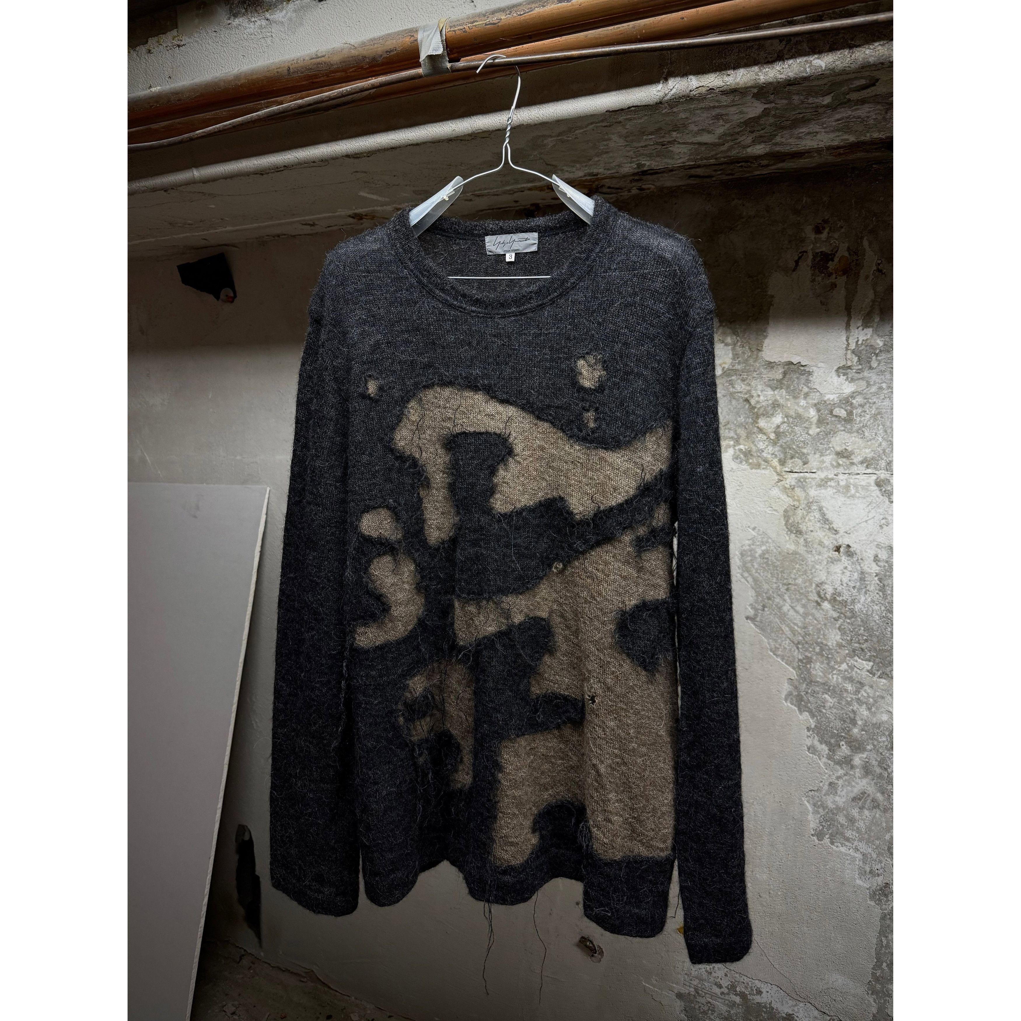 Yohji Yamamoto Yohji Yamamoto POUR HOMME AW04 'Burnt' Alpaca Knit Sweater Size US L / EU 52-54 / 3 - 1 Thumbnail