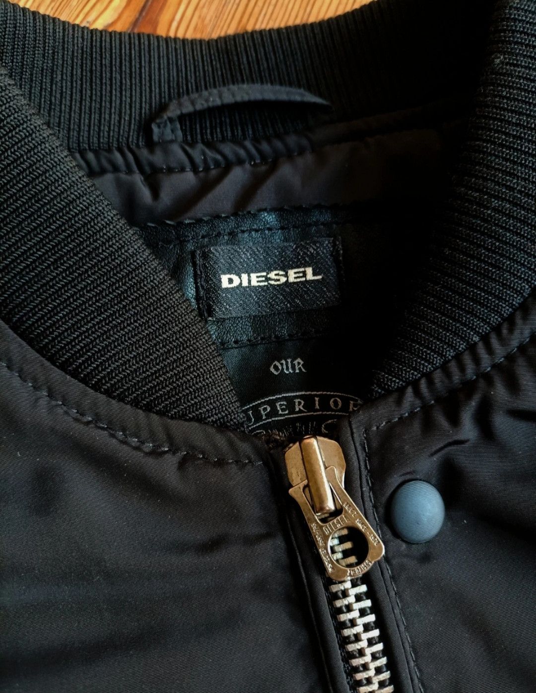 Diesel Diesel black leather bomber jacket with leather sleeves Size US L / EU 52-54 / 3 - 3 Thumbnail