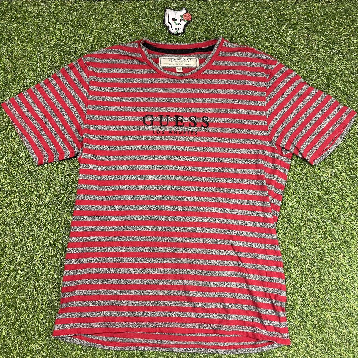 Guess Guess striped logo tee Size US S / EU 44-46 / 1 - 1 Thumbnail