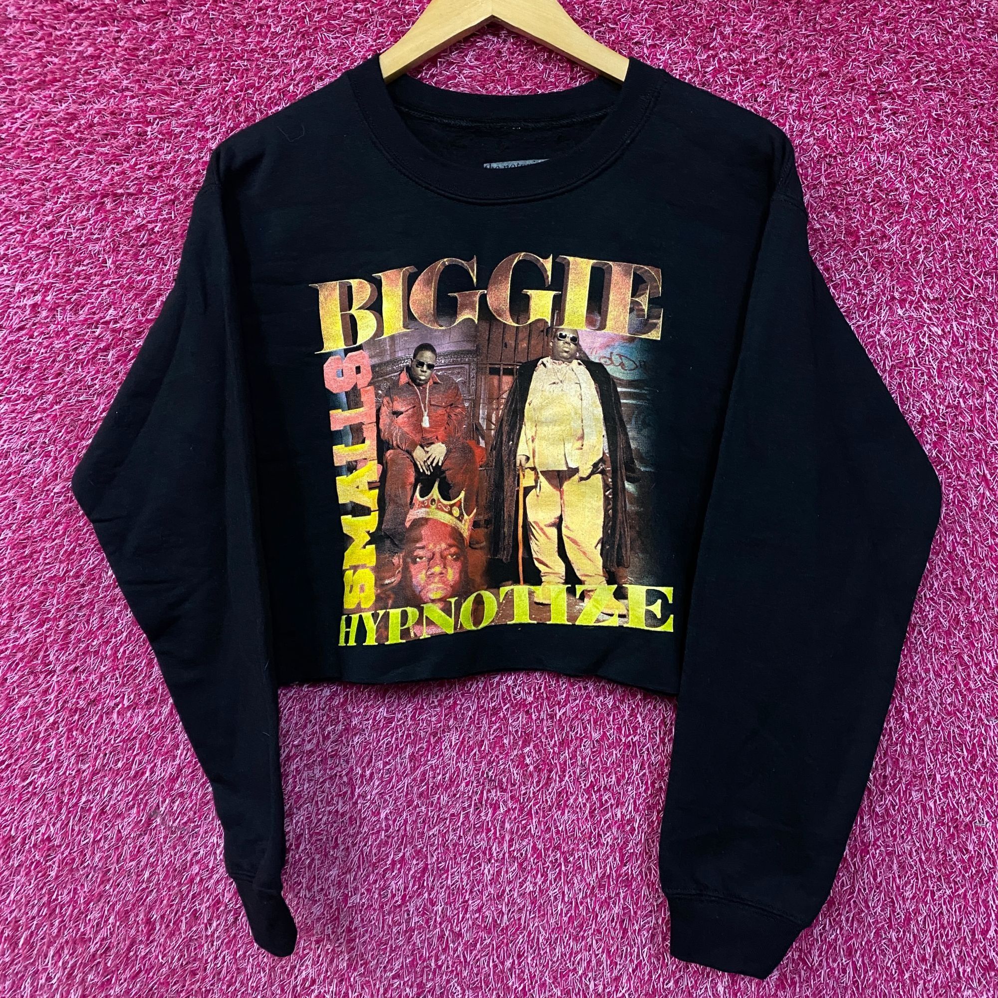 Rap Tees Notorious B.I.G. Hypnotize Graphic Black Cropped Long-Sleeve Size S / US 4 / IT 40 - 1 Thumbnail