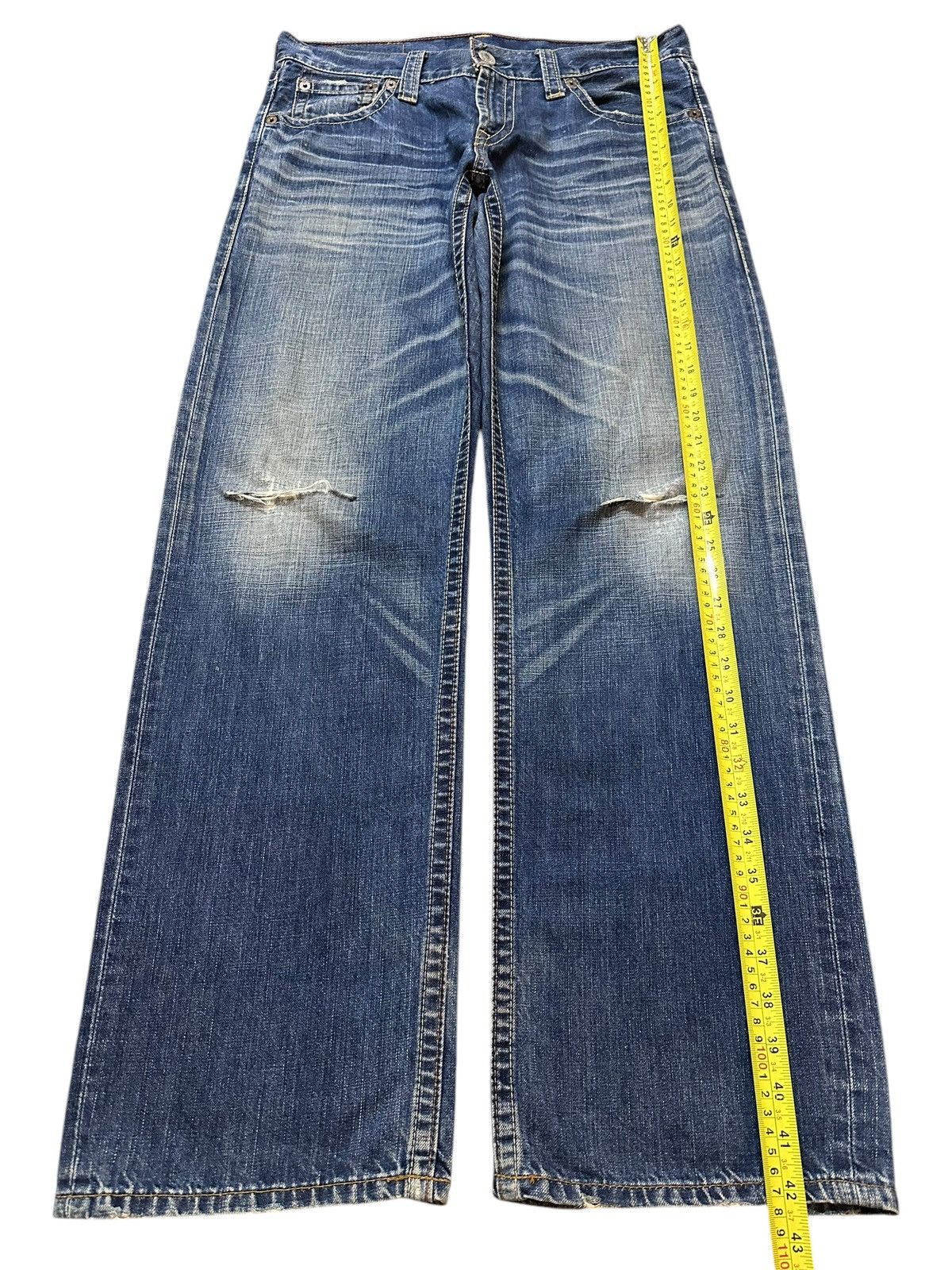 Levi's Vintage 90 Levis 503 Blue Faded Wash Distress Baggy Jeans Size US 34 / EU 50 - 13 Thumbnail