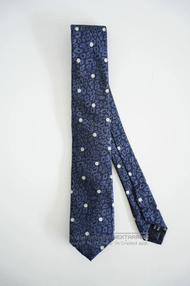 Yohji Yamamoto Yohji Yamamoto Leopard Print Polka Dot Silk Tie Size ONE SIZE - 1 Thumbnail