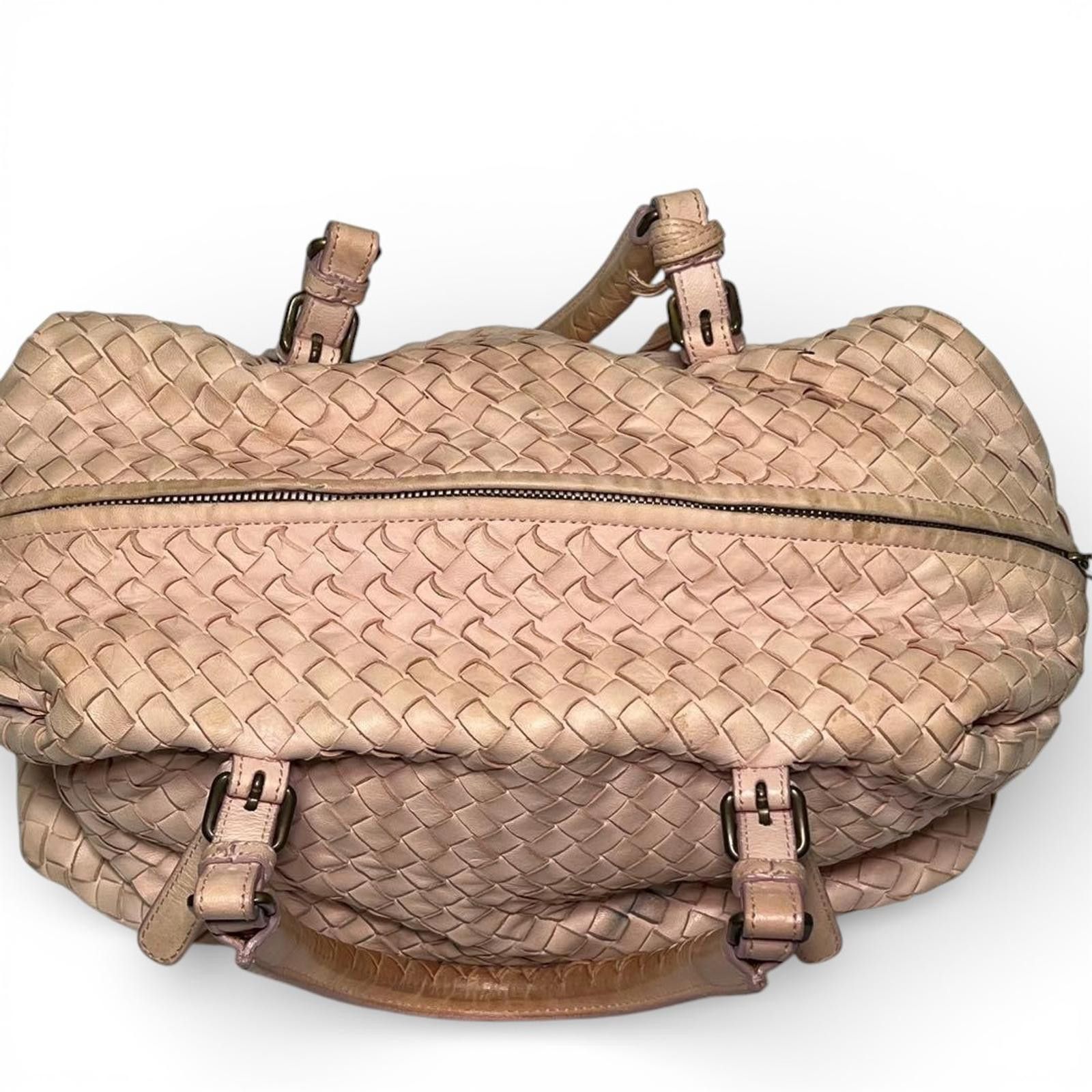 Bottega Veneta Bottega Veneta - Woven Leather Shoulder Bag Beige Size ONE SIZE - 6 Thumbnail