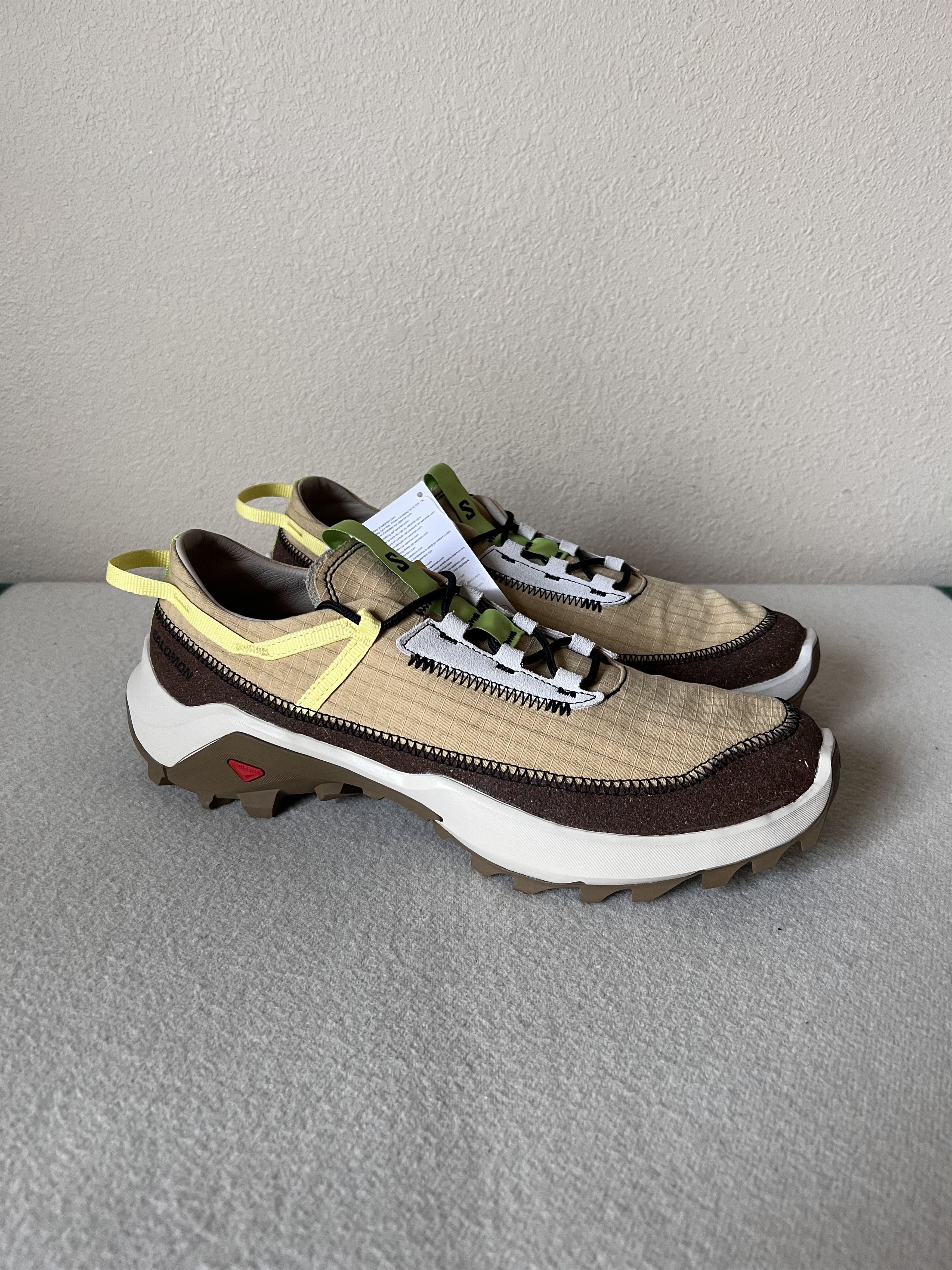 image of Arnar Mar Jonsson x Salomon Ranra Cross Pro Better In Cathay Spice Kelp Shoes in Yellow (Size 10)