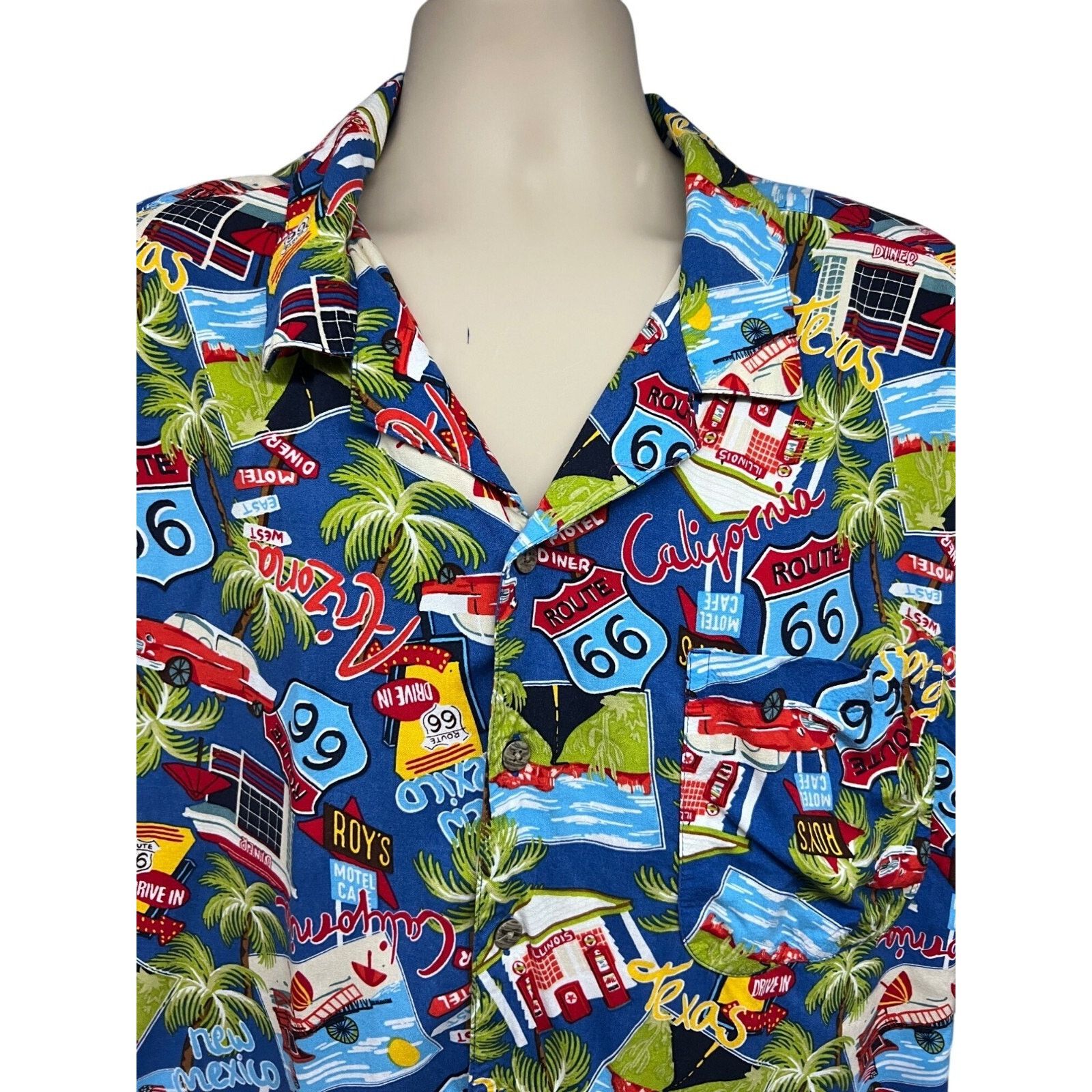 George Hawaiian Retro Route 66 All Over Print Shirt 3XL Pocket Size US XXL / EU 58 / 5 - 4 Thumbnail