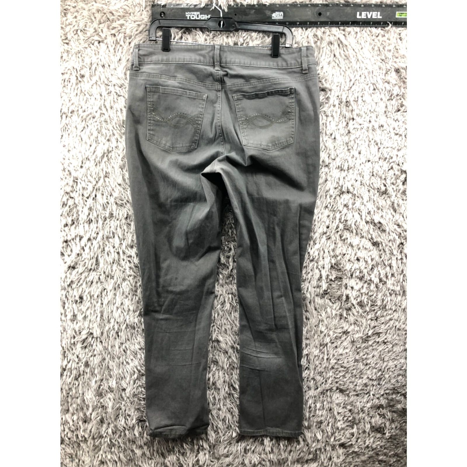 Lee Lee Jeans Grey Denim Size 16 Womens High Rise Straight 5-Pocket Zip Button Belt Loops Regular Inseam 30in Dark Wash Utility Size 38" / US 16 / IT 52 - 5 Thumbnail