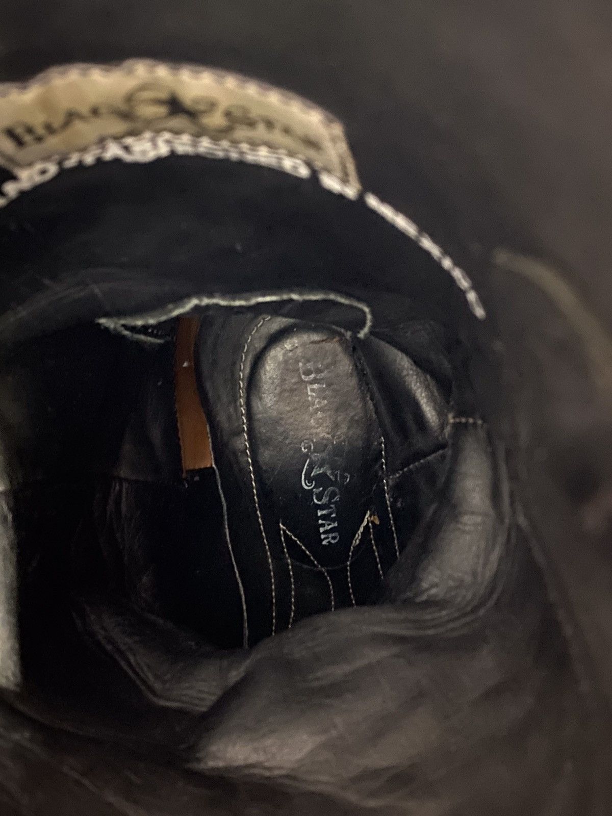 Genuine Leather 🔥 Y2K BLACK STAR COWBOY BOOTS MEXICO STAR EMBROIDERY WESTERN Size US 7 / EU 40 - 22 Thumbnail