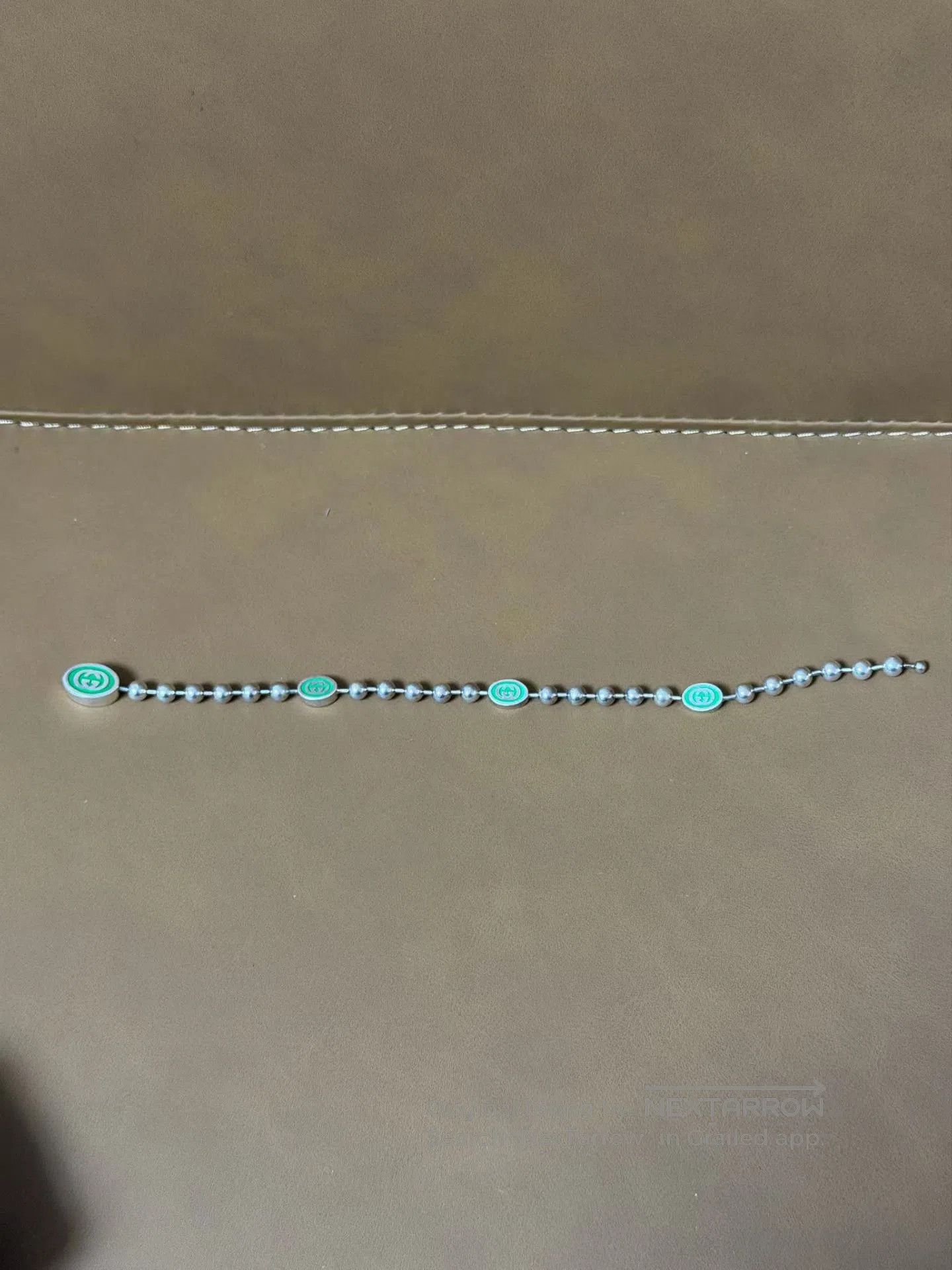 Gucci Guicci Green cloisonné silver bead bracelet| Size ONE SIZE - 1 Thumbnail