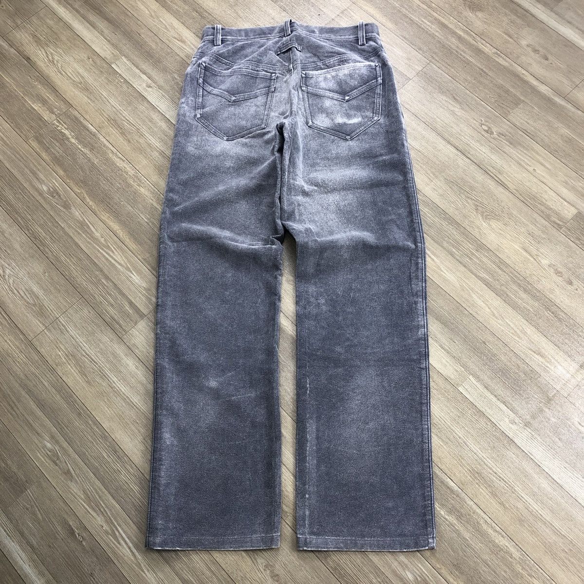 Vintage Jean Paul Gaultier Object Grey Wash Velvet Pants