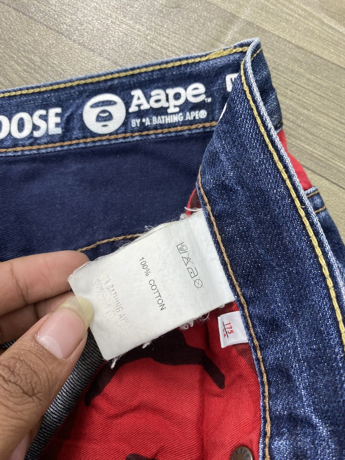 Aape Vintage Aape By A Bathing Ape Bape Embroidery Selvedge Denim Size US 32 / EU 48 - 9 Thumbnail