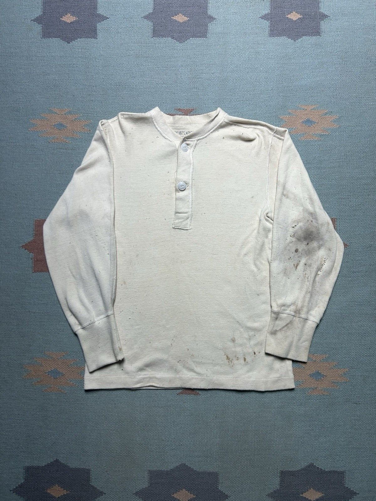 Vtg 1950s M-1950 undershirt Korean War wool cotton medium