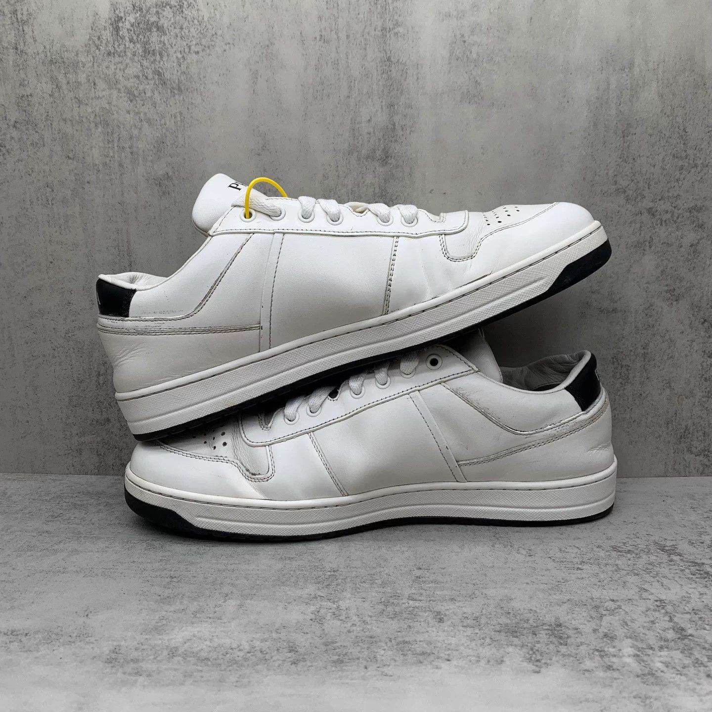 Prada Prada white triangle logo sneakers 43 85% new Size US 10 / EU 43 - 3 Thumbnail