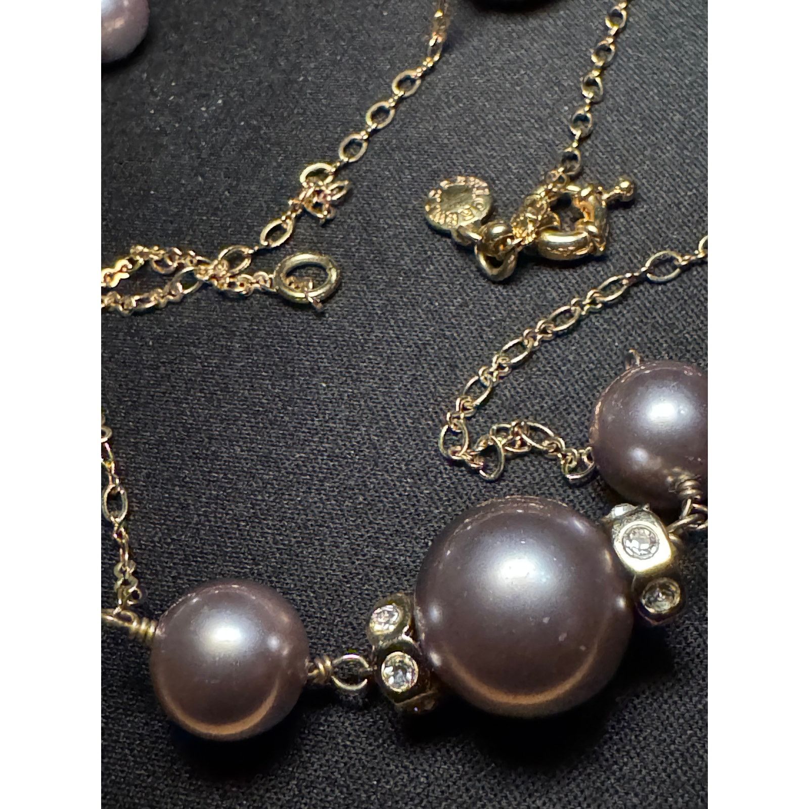 J.Crew J Crew Faux Pearl with Crystal Offset 35in Necklace Size ONE SIZE - 2 Thumbnail