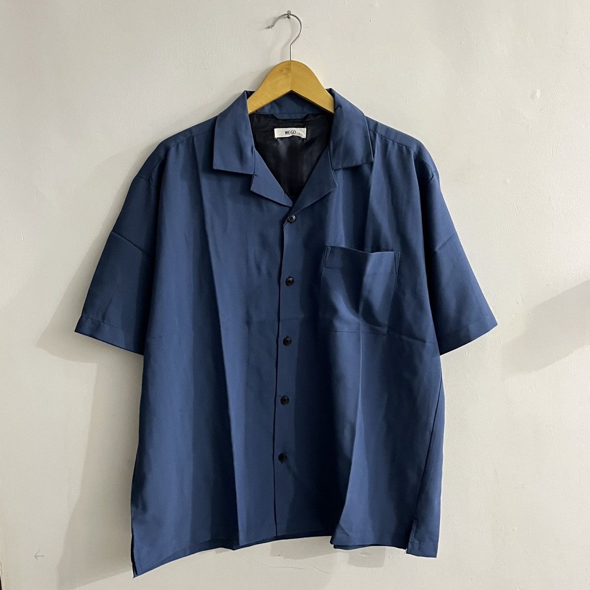 Japanese Brand Wego - Blue Minimalist Campcollar Shirt Size US L / EU 52-54 / 3 - 1 Thumbnail
