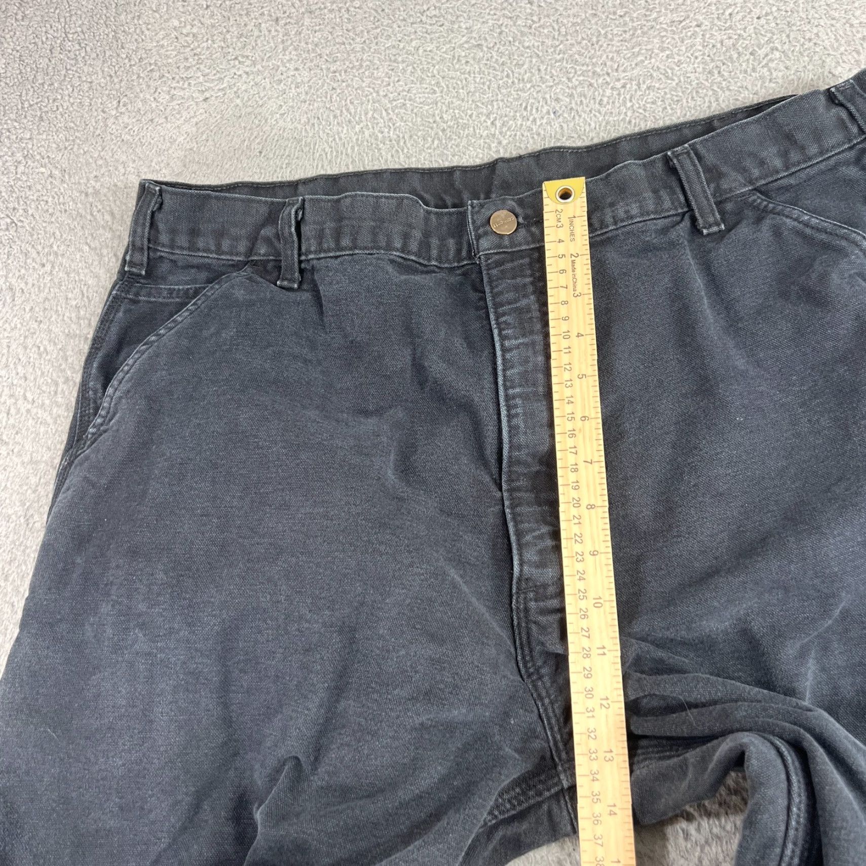 Carhartt Carhartt Pants Mens 39x29 Black Carpenter Canvas 5-Pocket Straight 29 Inseam Original Size 40 Beltless Workwear Vintage No Lined Plaid B111-BLK Size US 39 - 6 Thumbnail