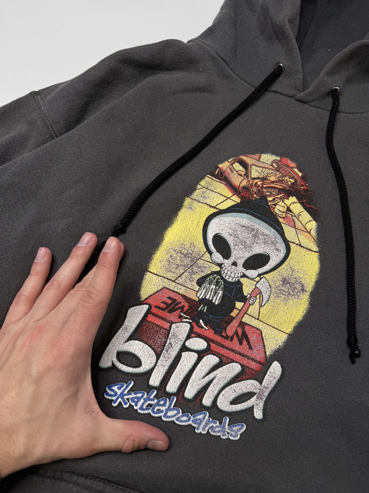 Vintage Rare Legit Og Blind skateboards skeleton hoodie skater sk8 Size US M / EU 48-50 / 2 - 6 Thumbnail