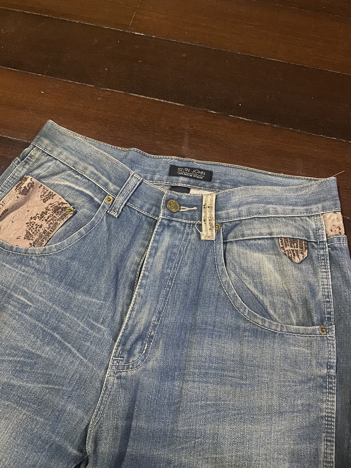 Anchor Blue × JNCO × Sean John Fire vintage SEAN JOHN WIDE LEG dirty mud wash Size US 34 / EU 50 - 19 Thumbnail