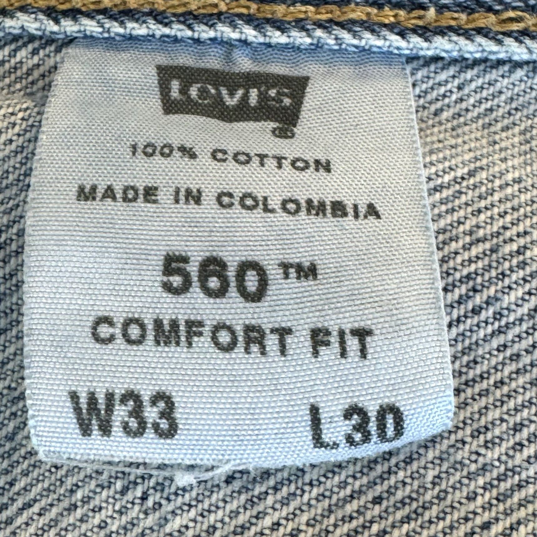 Levi's VINTAGE Levi's 560 Jeans Mens 33x30 Denim Relaxed Tapered Comfort Fit Blue 90s Y2K USA Cowboy Size US 33 - 7 Thumbnail