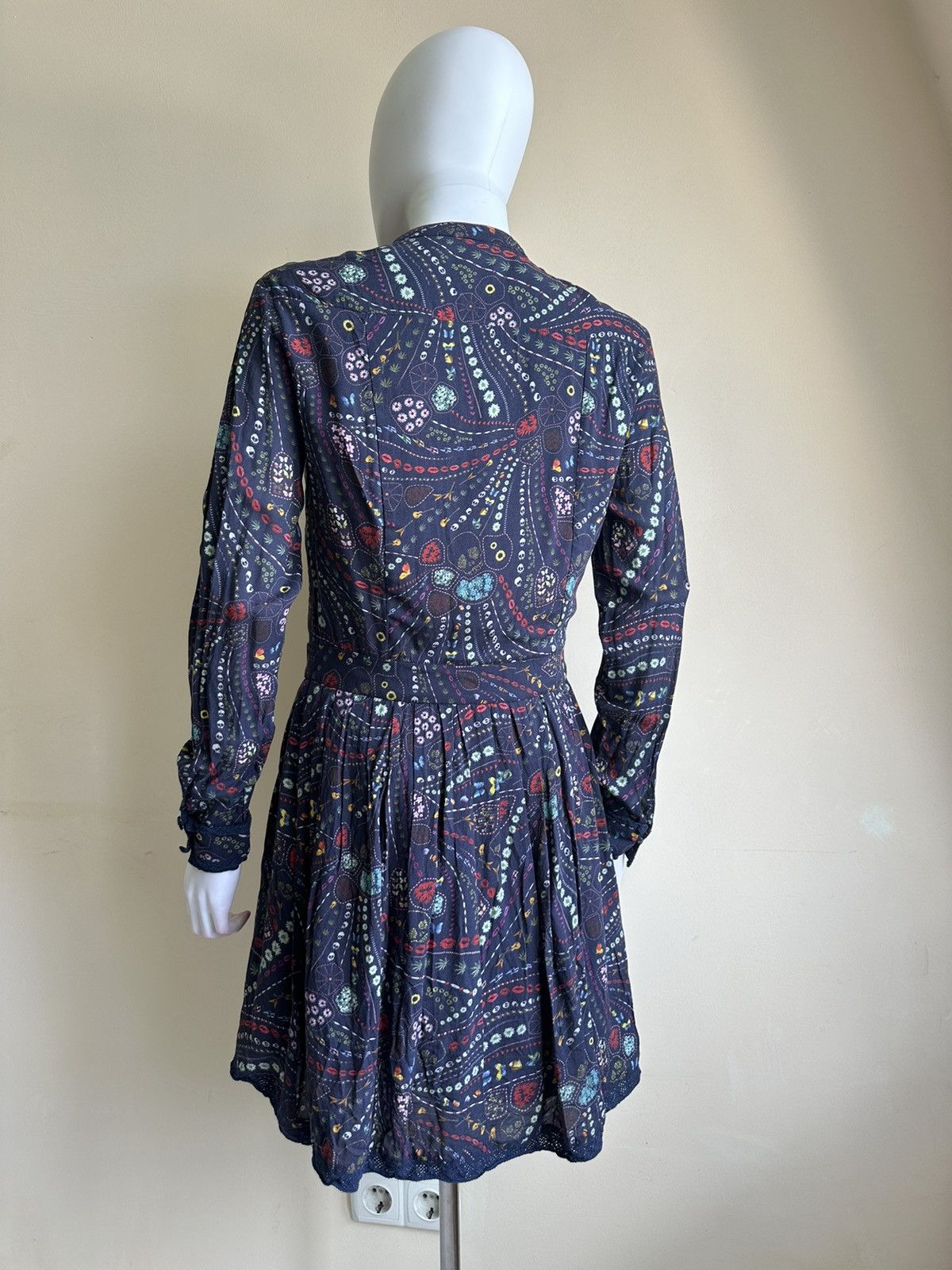 Zadig & Voltaire Zadig & Voltaire Floral Skull Print Long Sleeve Skater Dress Size M / US 6-8 / IT 42-44 - 5 Thumbnail