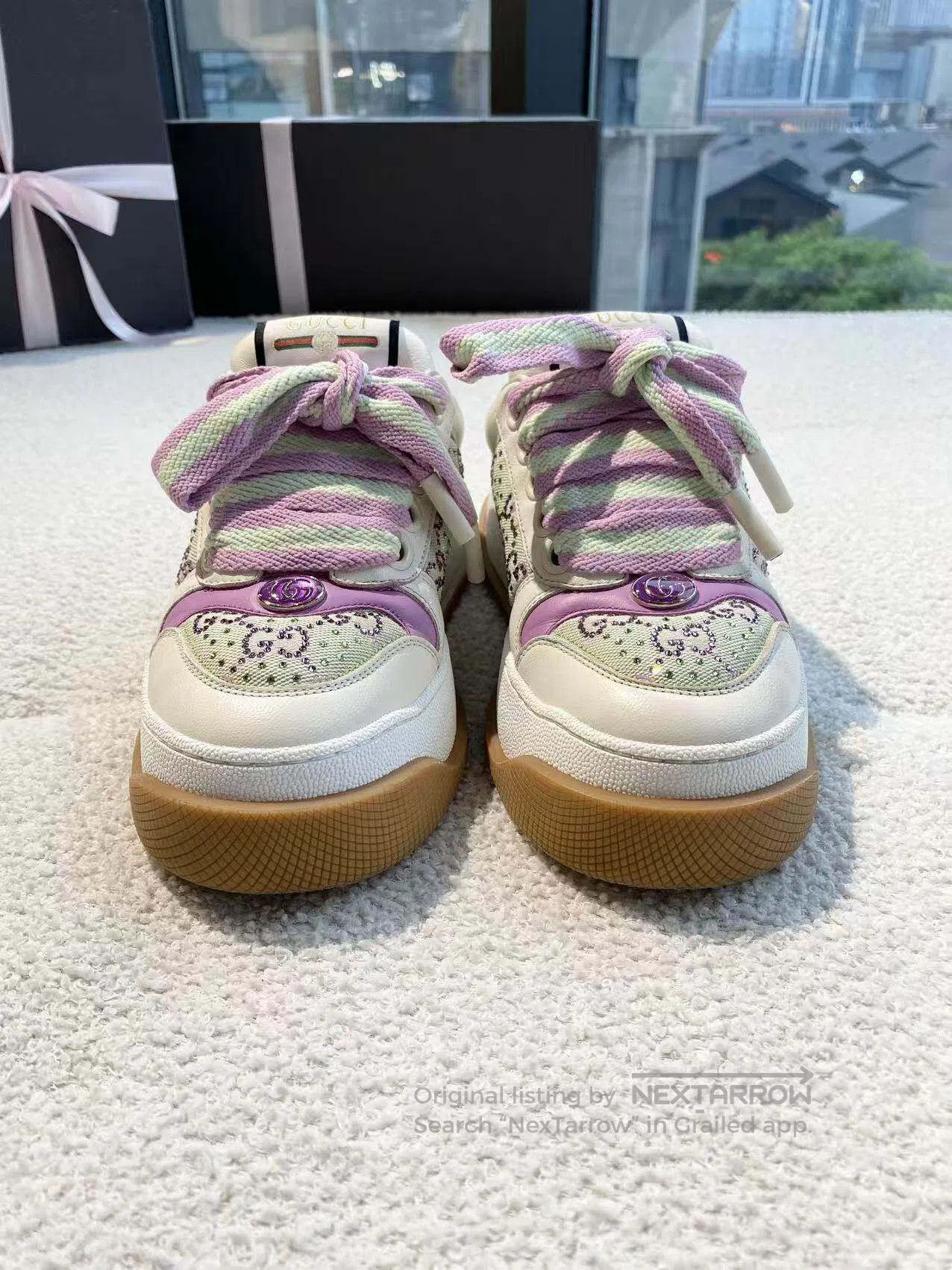 Gucci Guicci Rhinestone fat shoes| Size US 5 / IT 35 - 2 Thumbnail