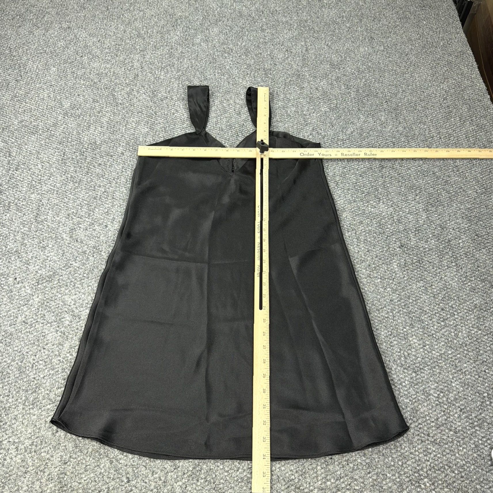 Vintage VINTAGE Erika Taylor Intimates Slip Dress Womens Medium Black Satin Chemise 90s Size M / US 6-8 / IT 42-44 - 6 Thumbnail
