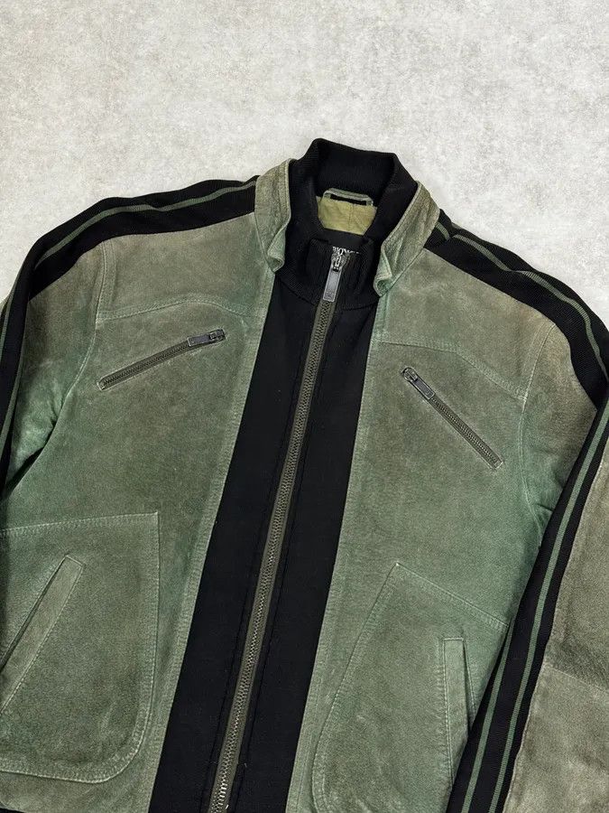 Emporio Armani SS2007 Emporio Armani Green & Black Suede Leather Biker Jacket Size US S / EU 44-46 / 1 - 5 Thumbnail
