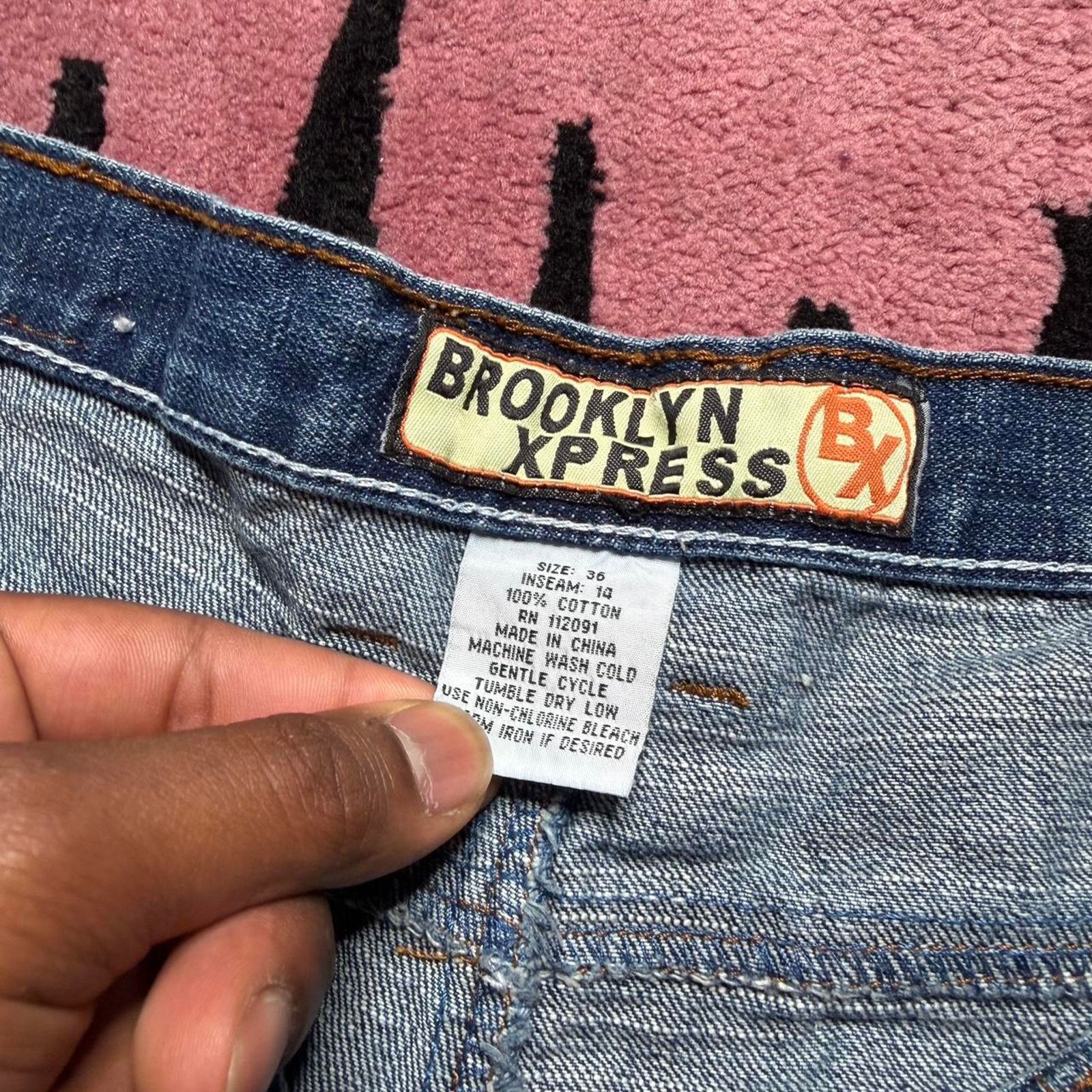 Vintage Vintage Y2K Brooklyn Express Baggy Loose Denim Jean Short Size US 36 / EU 52 - 3 Thumbnail