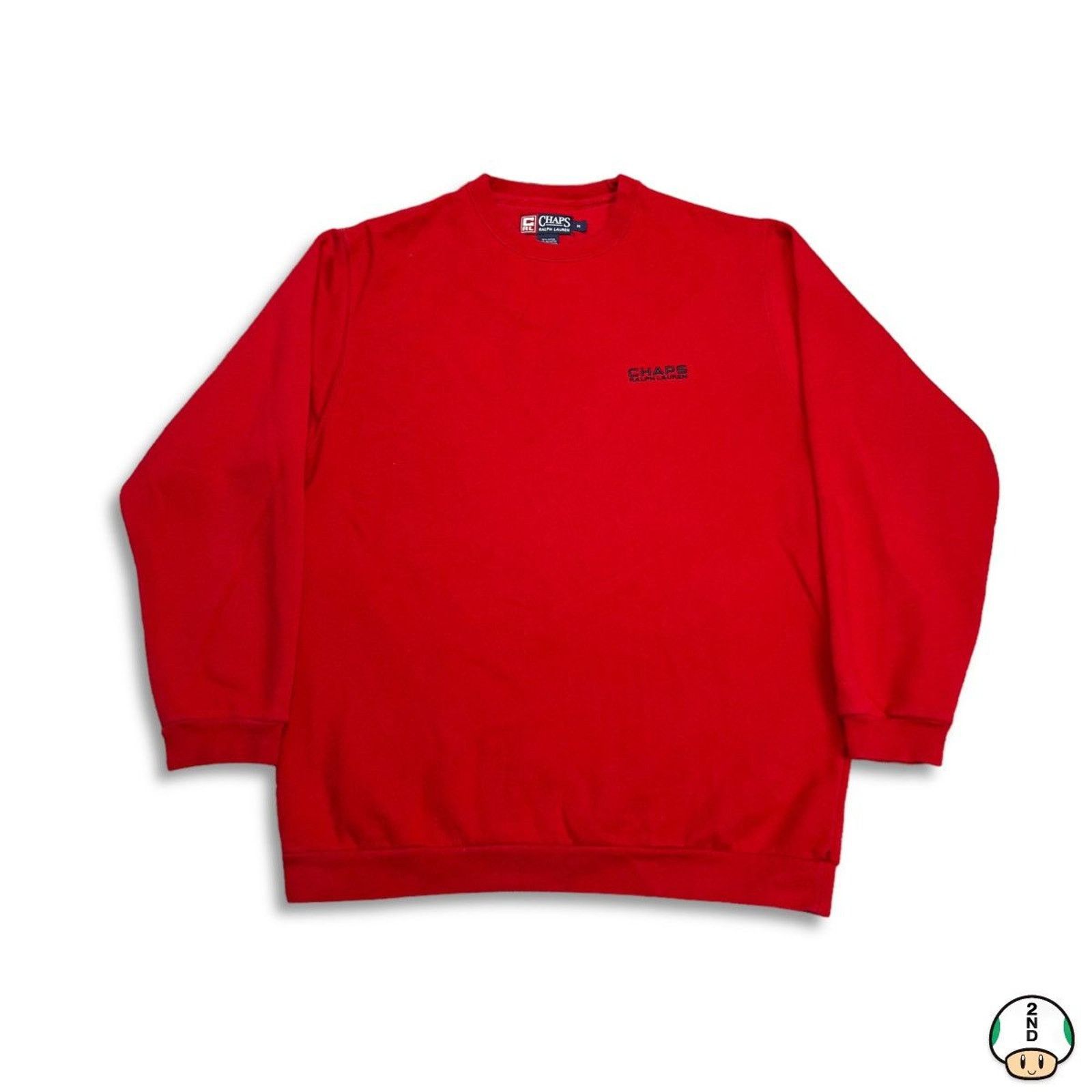 Polo Ralph Lauren × Vintage Vintage Chaps Ralph Lauren Sweatshirt Spell Out 90s Pullover Size US M / EU 48-50 / 2 - 1 Thumbnail