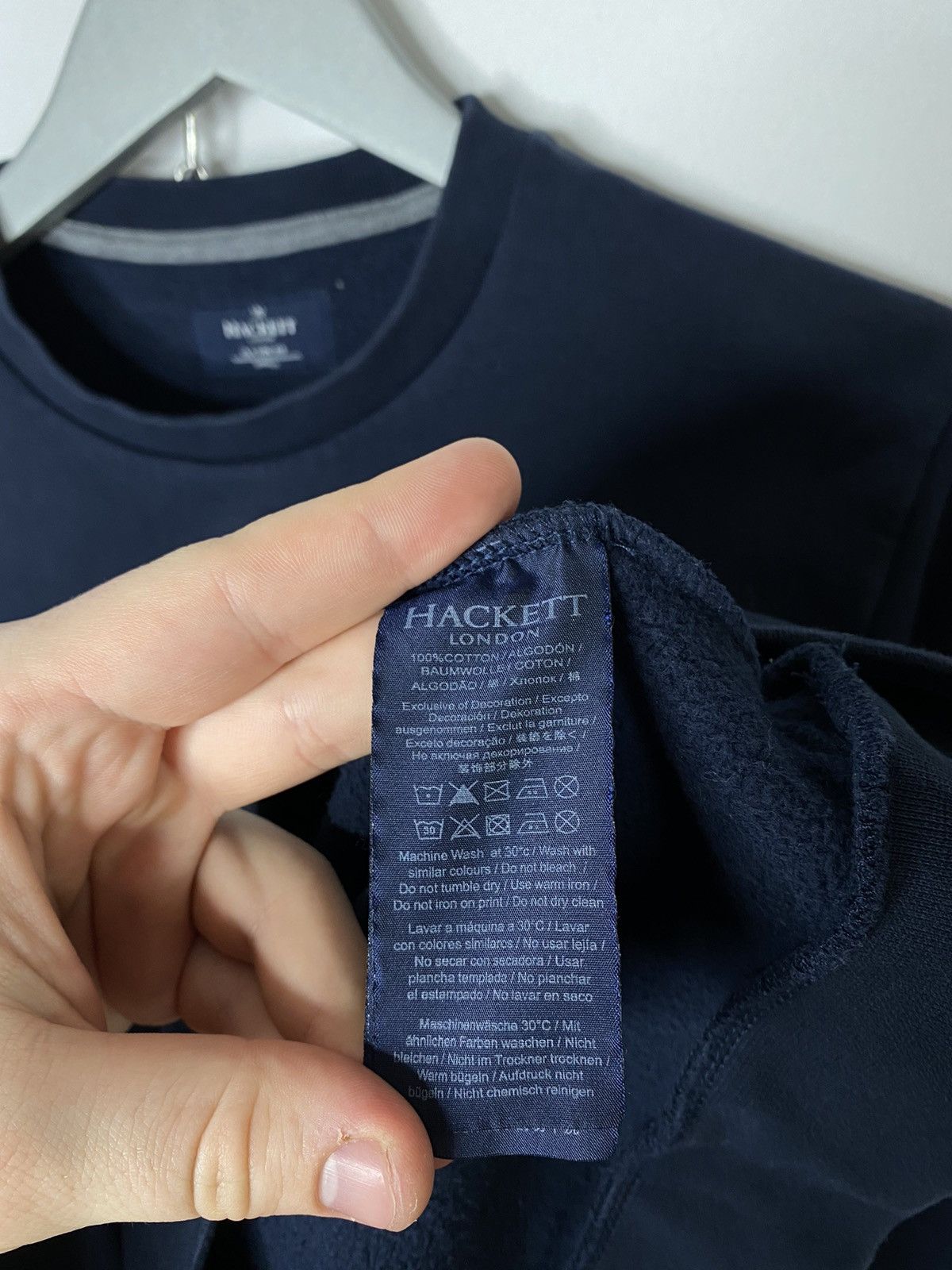 Hackett × Vintage Hackett Navy Blue Big Logo Sweatshirt Long Sleeve Size US S / EU 44-46 / 1 - 6 Thumbnail