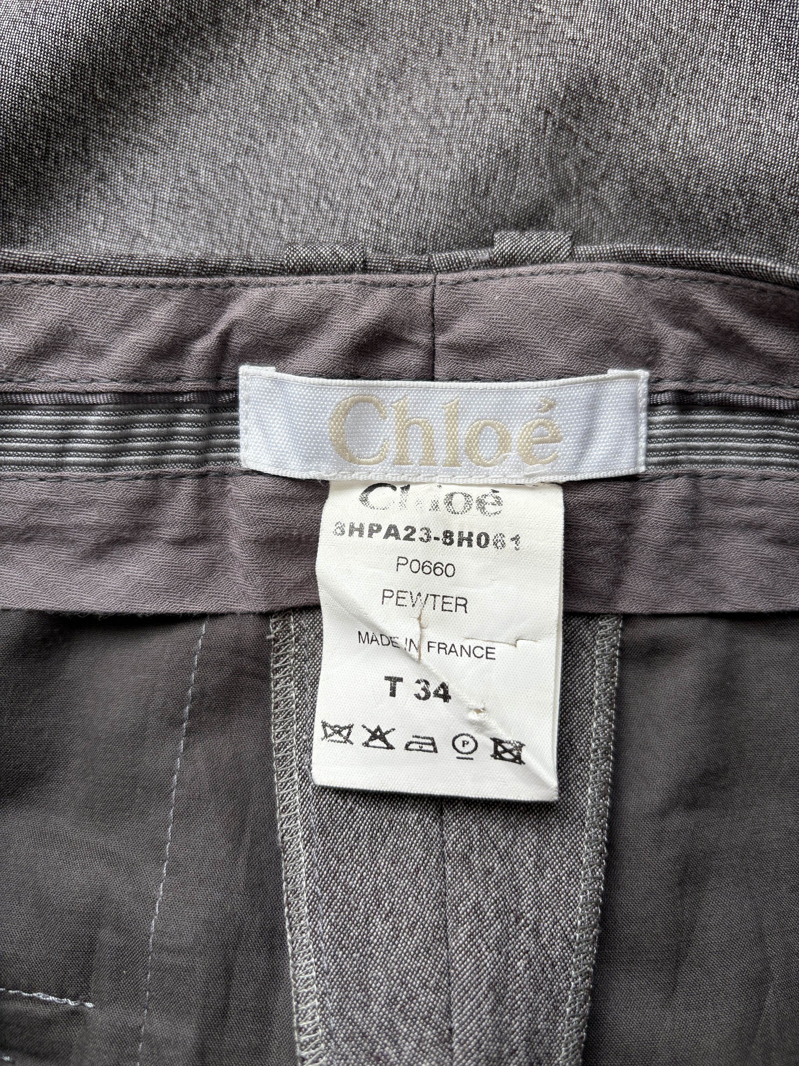 Chloe ⚡️QUICK SALE⚡️2008 Chloe Pewter Grey Trousers Pants Size 26" / US 2 / IT 38 - 3 Thumbnail