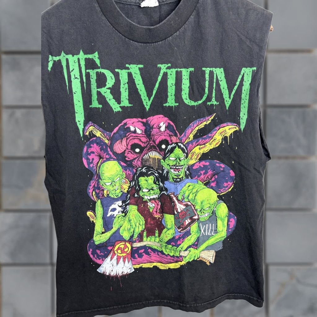 Vintage Trivium Shirt Mens M Black Sleeveless Cutoff Band Metal Graphic Alstyle Tee Size US M / EU 48-50 / 2 - 1 Thumbnail